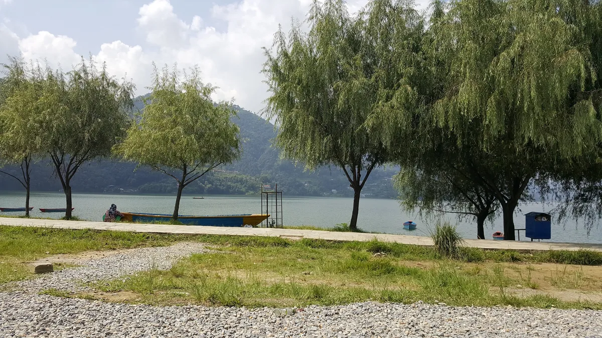 Phewa Lake from Lakeside — a five-minute walk from the spa